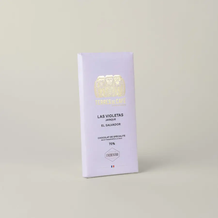Cacao de spécialité | TDC X ENCUENTRO Les Violetas 70% Salvador - Tablette de Chocolat -75g | Vente en Ligne