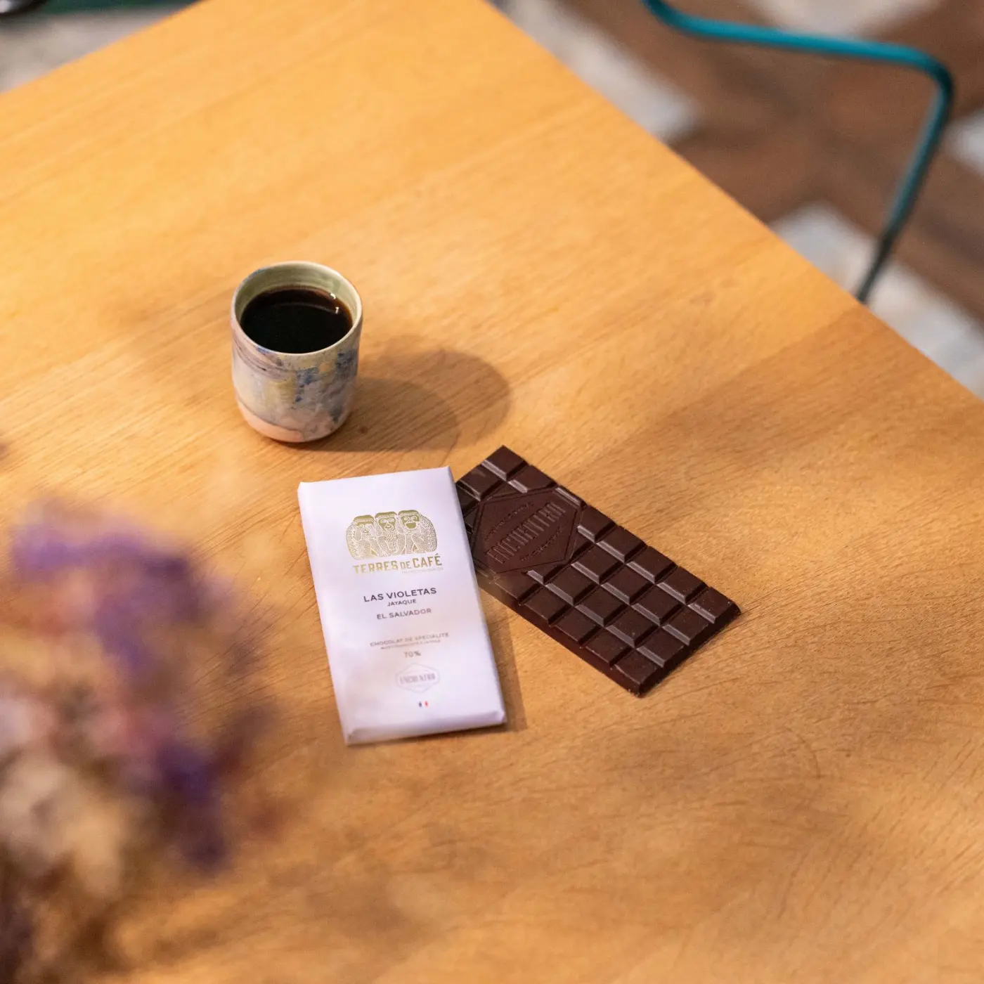 Cacao de spécialité | TDC X ENCUENTRO Les Violetas 70% Salvador - Tablette de Chocolat -75g | Vente en Ligne