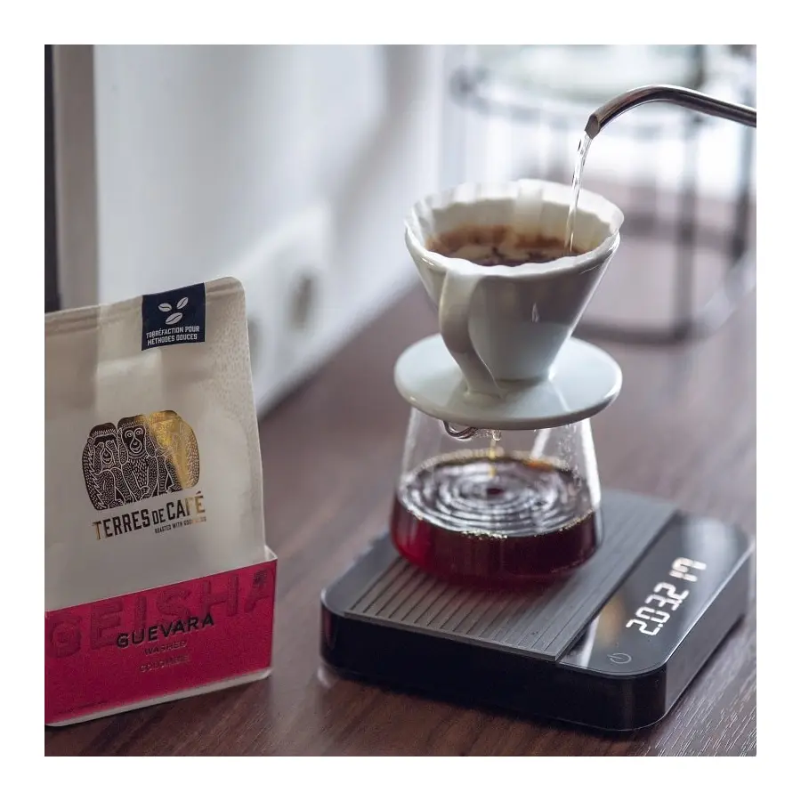 White ceramic dripper V60 02 - 1/4 cups HARIO