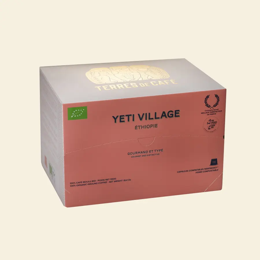 Specialty coffee by Terres de Café - Capsules Home-Compostable Yeti village x 100